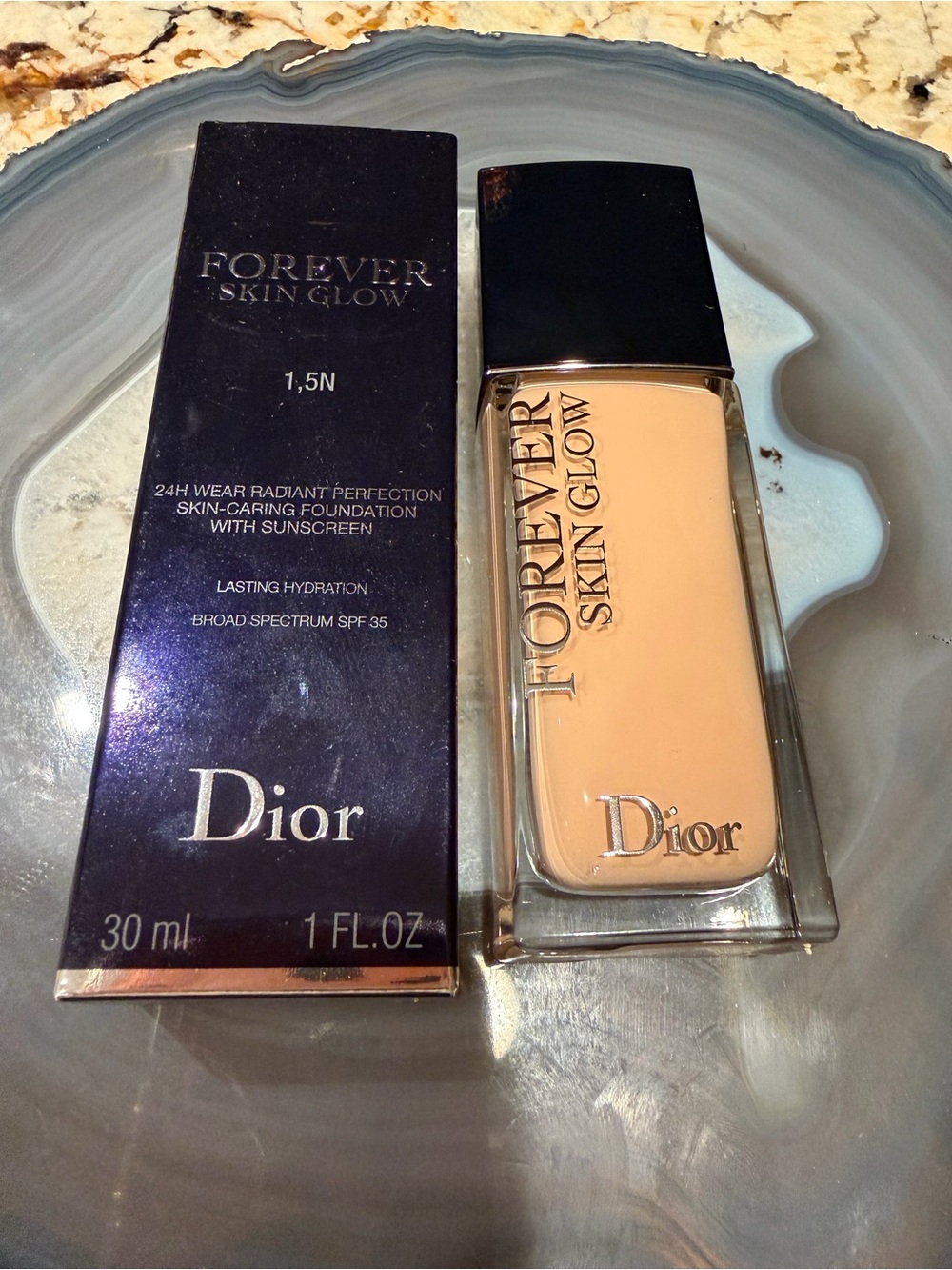 Dior Forever Skin Glow Foundation — Warm Beige 1.5N NIB Lux Maxeup Sunscreen